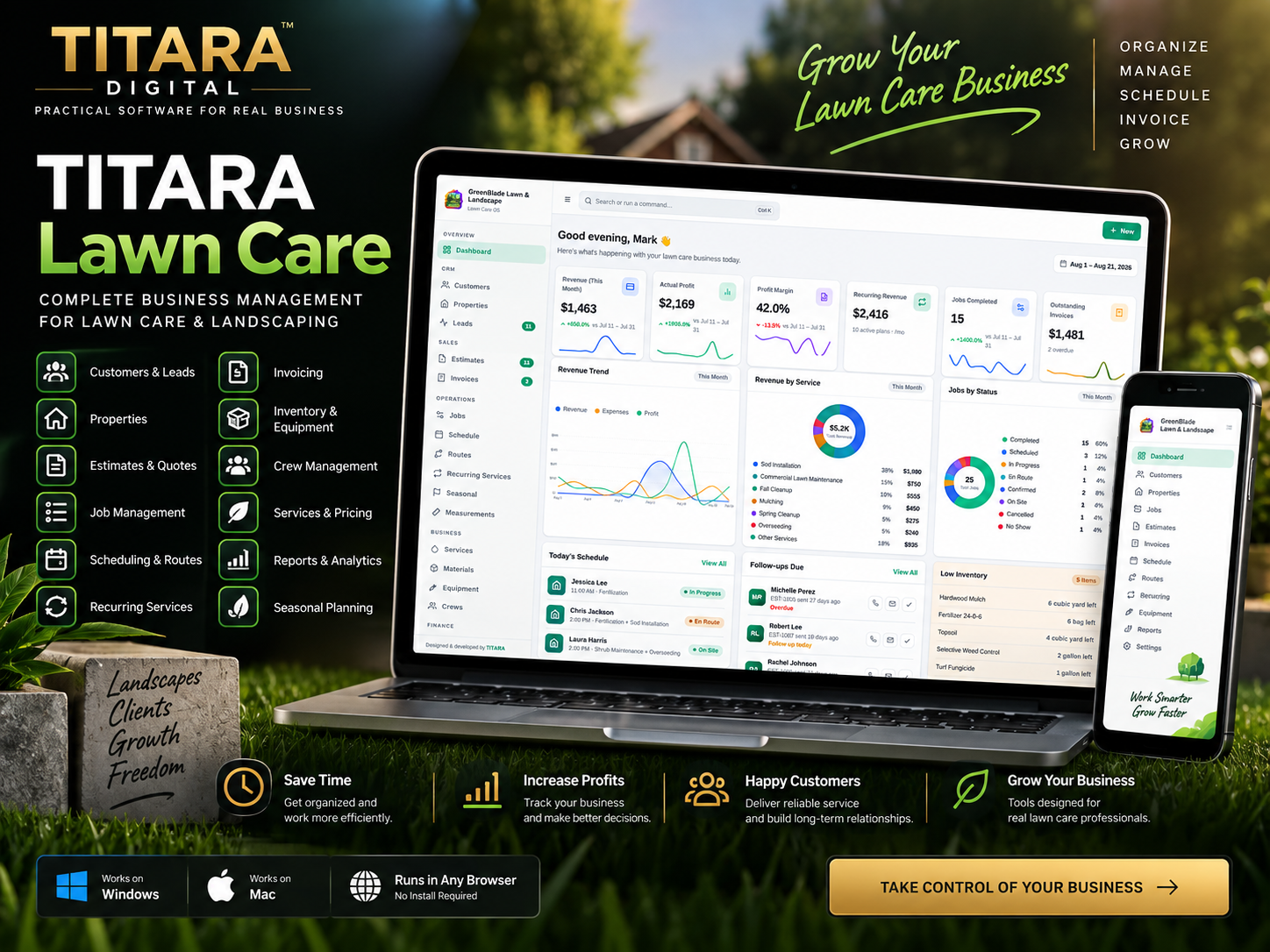 TITARA Lawn Care — Lawn Care & Landscaping Business Software