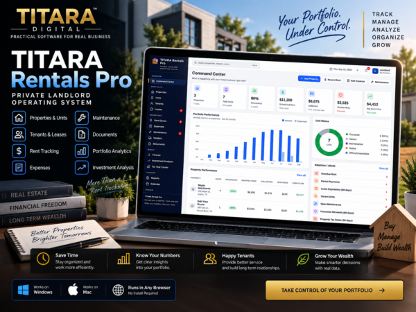 TITARA Rentals Pro — Rental Property Management Software for Landlords