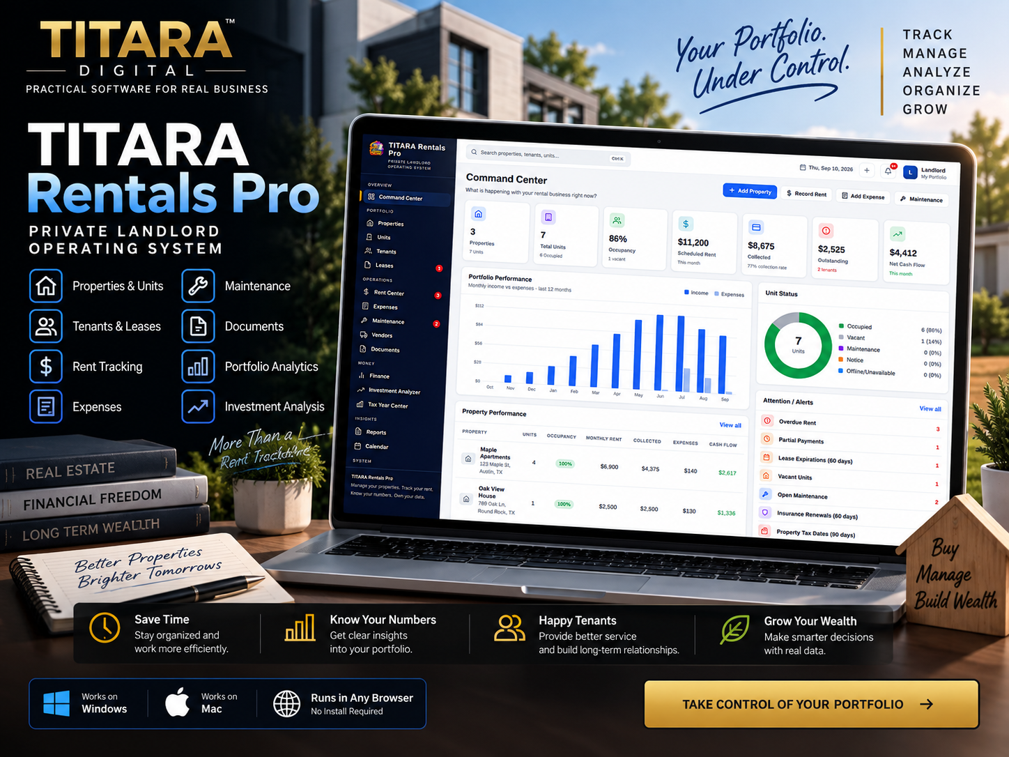 TITARA Rentals Pro — Rental Property Management Software for Landlords