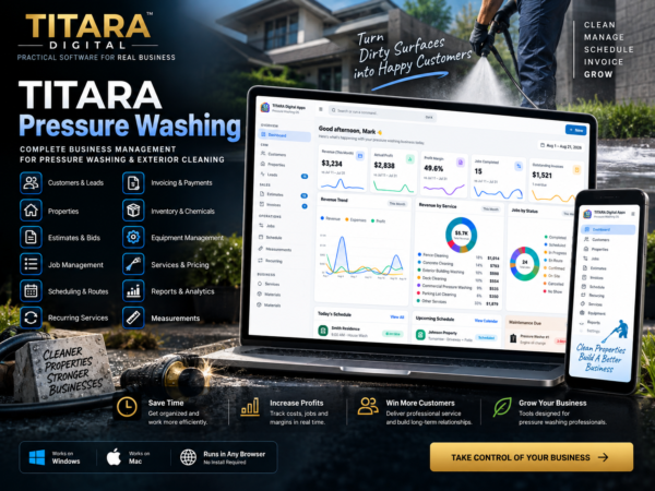 TITARA Pressure Washing — Pressure Washing Business Management Software