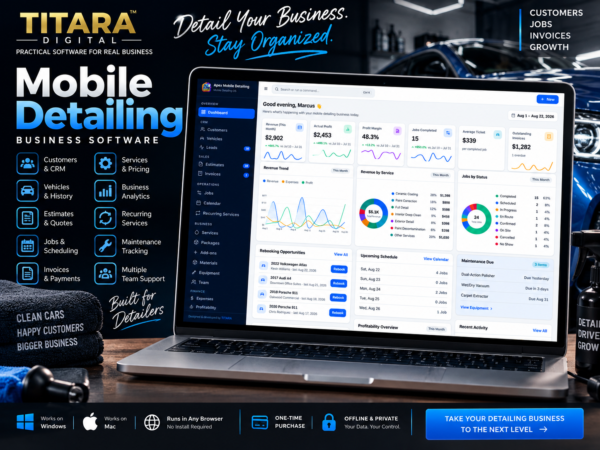 TITARA Mobile Detailing — Mobile Auto Detailing Business Software